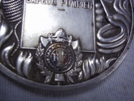 French medal fire department. Sport penning Franse brandweer Sapeur Pompier verzilverd