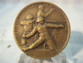 Swiss NCO medal, Zwitserse medaille, voor onderofficieren 1935 Groupment cantonal Neuchatelois des sous off.