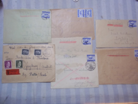 7 German covers with stamps. 7 Duitse enveloppe met stempels en zegels.