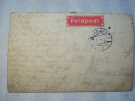 Duitse postkaart, wapenonderhoud met FELDPOST sticker
