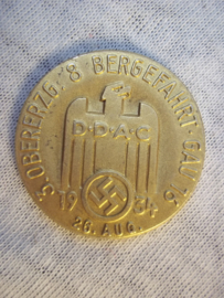 Duitse penning, NSKK-DDAC Für sportliche leistung. 3.Oberzug 8 Bergfahrt Gau 16 - 26 Aug. 1934.