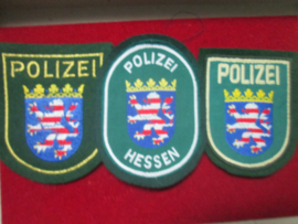 3 different German police sleeve badges Polizei Hessen.