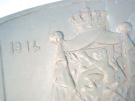 Belgium iron plate Gietijzeren plaat Belgie Eendracht maakt macht Lúnion fail la Force  1914-1918