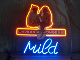 Lichtreclame Sigaretten, JAVAANSE JONGENS. Neon reclame 2 kleurig. zeer  zeldzaam.