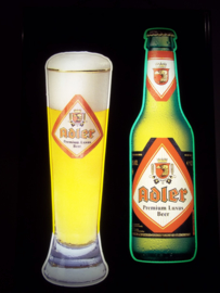 lichtbak ADLER bier, beer advertisment from Belgium. Belgische lichtbak reclame ADLER bier Haacht Belgie.