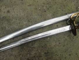 Belgium sword, nicely engraved. Belgisch sabel Voor Vorst en Vaderland, 2e Regiment Lansiers maker is E&F Hörster Solingen.