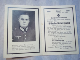 German death- card Duits doodsprentje Artillerie regiment