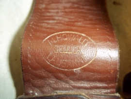 Swiss police belt leather with buckle made in Lusanne.Zwitserse politie riem GENDARMERIE  VAUD.