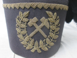 German cap Schachthut, Minenbau, officier, leider van een mijn, seremonieel gebruikt met goud geborduurd.