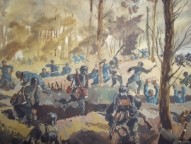 Water coloured painting or gouache, E.R.Dobrich, 1933.Aquarel, TOP hoe langer je kijkt hoe meer je ziet echt TOP