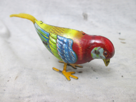 Tin toy bird, made in the US zone Germany, working. Blikken vogeltje werkend jaren 40-50.