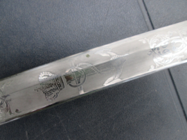 Danish naval sword 1840-1849. Deens Marine sabel officier zo rond 1900 vuurverguld met sabelkwast. gedragen staat mooi geetst met maker uit Kopenhagen.