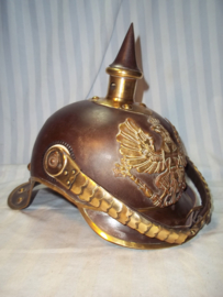 M1889 German Cuirassier helmet, Duitse kurassiershelm en mooi gemarkeerd, reservist. 8e Kurassier regiment.