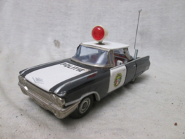 Tin toy car Cadillac, POLITIE, jaren 50-60 speelgoed auto Made in Japan.