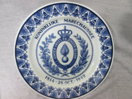 Wandbord Koninklijke Marechaussee 26 oct. 1814- 1949.