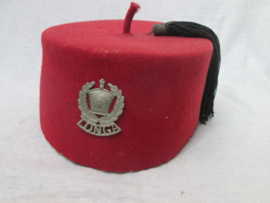 Police cap of TONGA,  British colony, was German in the past. Politie Fez van de TONGA politie. zeer bijzonder.