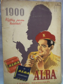 Belgische reclame plaat ALBA sigaretten