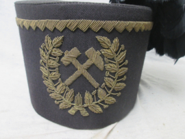 German cap Schachthut, Minenbau, officier, leider van een mijn, seremonieel gebruikt met goud geborduurd.