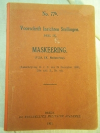 Dutch instruction book Camouflage. Nederlands instructieboek Maskeeringen voor 1940
