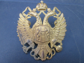 Austrian capbadge gilt KuK. Oostenrijks shako embleem KuK. vuurverguld met de 2 bevestigingspinnen. apart ding.