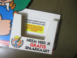Commercial cartoon display JEROME. Reclame standaard voor JEROME, en het Rode Kruis. kleurrijk ding Belgisch stripverhaal.