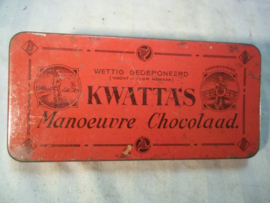 Dutch chocolate tin Chocolade blikje van KWATTA, Manouvre chocolade.