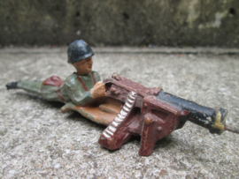 UNMARKED / DURSO Dutch soldier behind machine gun. Nederlandse soldaat achter mitrailleur.