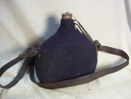 French canteen with blue cloth, chausseur alpine, Franse bidon met blauwe overtrek, goede staat, Alpenjagers