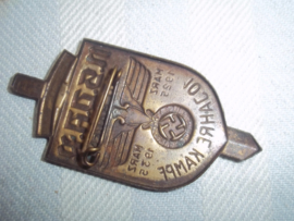 German Tinnie NSDAP- 10 Jahre kampf. Gau Baden 1925-1935. Duitse tagungsabzeichen apart. goede staat