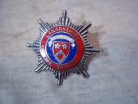 British capbadge Lanarkshire Fire Brigade. Engels petembleem brandweer.