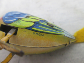 Tin toy bird, made in the US zone Germany, working. Blikken vogeltje werkend jaren 40-50.