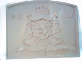 Belgium iron plate Gietijzeren plaat Belgie Eendracht maakt macht Lúnion fail la Force  1914-1918