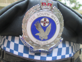 Cap of the New- South Wales Police Department. Politie pet NSW. met skai dek. zeer nette staat.