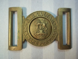 British buckle of the Royal marines with the old type of crown. Engels koppelslot Marines met de oorlogskroon.