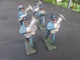 DURSO 6 French soldiers making music. 6 Franse soldaten drumband.