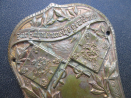 Duitse plaatjes voor op de vaandelstok, stocknagel. Zur Fahnenweihe gewidmet. Ortsgruppe der vereinigten Kriegervereine  Sterkrade 16-5-1926, gewidmet vom Marine verien Osterfeld 1926