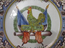Kleurrijk Frans wandbord, 1914-1918, VERDUN- 1916 met maker zeer speciaal. zeldzaam stuk. helemaal gaaf.