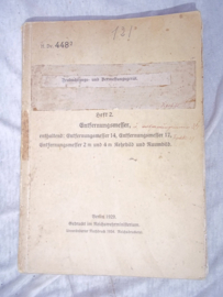 Dienstlehr buch Wehrmacht- Reichswehr Entfernungsmesser. Instructieboek afstandsmeter  mooi gestempelt en compleet.