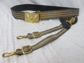 US Infantry officers sword belt model 1902, nicely marked. Amerikaanse officiers riem met sabeldrager M.C.Lilley & Co manufactures Columbus Ohio, zeer goede staat TOP