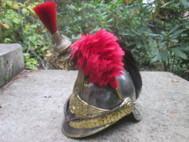 French M 1874 Cuirassier helmet NCO. complete with liner. Marked BREVETE , SGDG. Franse kurassiers helm ook gedragen in het begin van de oorlog 1914/1915, gebruikte doch goede staat.