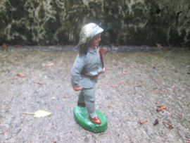 ELASTOLIN 10 cm. Italian soldier bergsalieri. Italiaanse alpine soldaat, antiek speelgoed.
