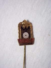 German pin shooting association. Draagspeld Deutscher schützenbund luftgewehr brons ges.gesch.