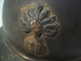 French helmet Blue d´Horizon M15 . Franse helm infanterie perfekte staat origineel binnenwerk vroege kleur, kleine maat
