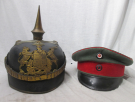 German NCO Artillery cap fieldgrey. Duitse manschappen/ Onderofficierspet feldgrau Artillerie kepie, Würtemberg, zeer nette gebruikte staat met 3 kleine motgaatjes niet storend, zeldzame pet.