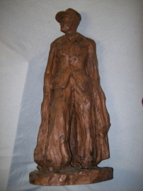 Big statue of a French Foreign Legionair, terracotta, Spahis in the dessert,signed.