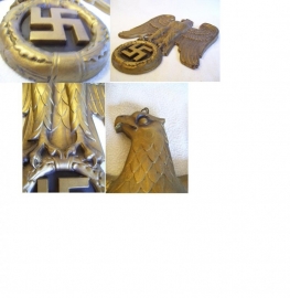 German wall eagle. Duitse muuradelaar 100% origineel goudkleurig Partij Wehrmacht of Kriegsmarine
