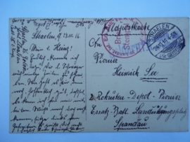 German postcard 38 st Landsturm Inf. Ersatz Batt..Postkaart 2e rekruten pionier depot 1916