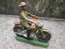 Belgium soldier on motor. Belgische soldaat op motor allen voorzien van de Belgische nationale kleur.