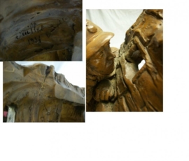 Statue of a French soldier terracotta. Beeld Franse soldaat gesigneerd,.