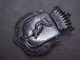 Dutch helmet police badge. Politie helm embleem stad Den Haag.